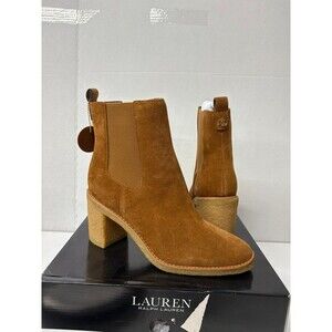 Lauren Ralph Lauren Women's Brown Marianna Bootie Chelsea Heeled Boots Size 9.5B